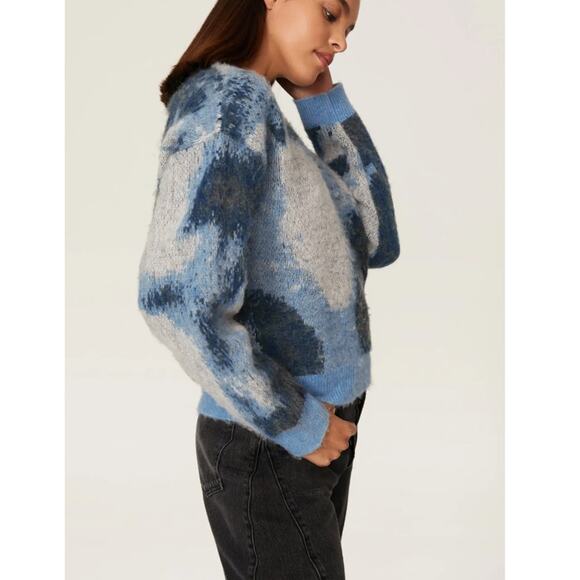 THE KOOPLES X RTR Blue Colorblock Knit Pullover Sweater Size S - Picture 3 of 9